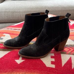 Dolce Vita Charcoal Suede Western Ankle Booties
